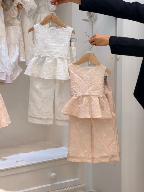 Set top and pants flower